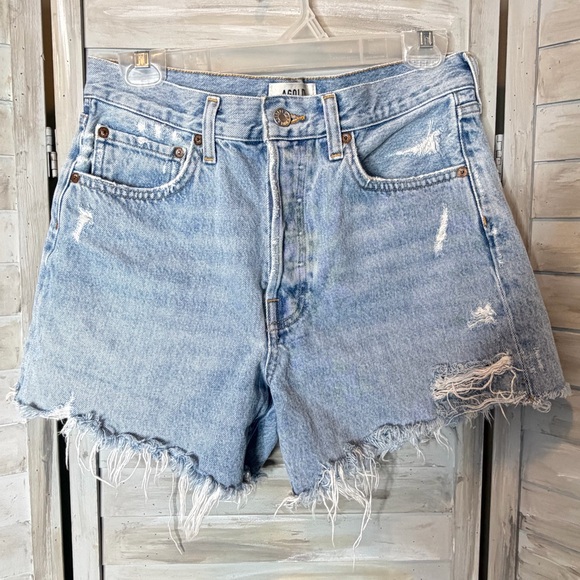 Agolde Parker Long denim blue jeans shorts in Swapmeet size 26 style A9010-811 - Picture 2 of 11